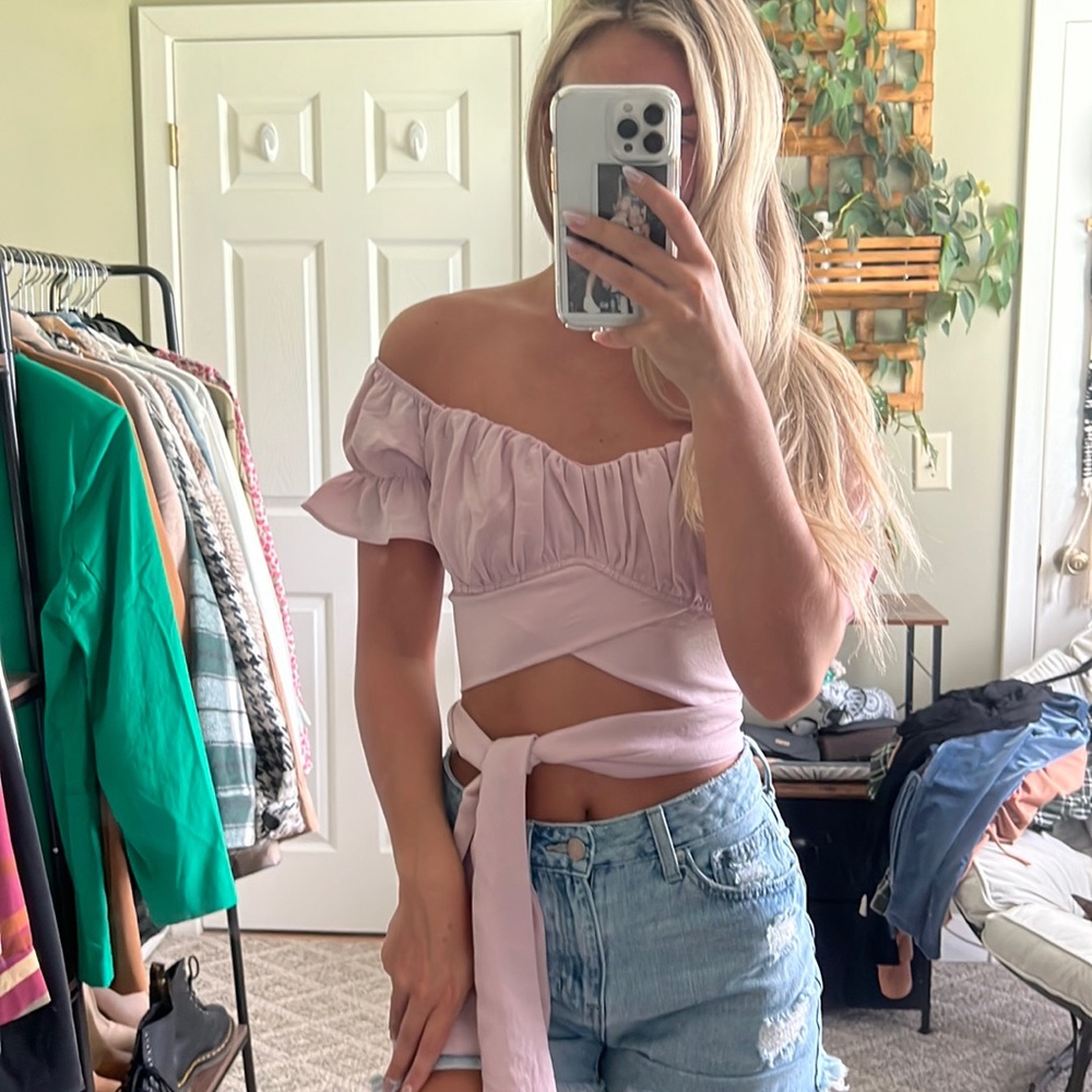 Wrap around crop top